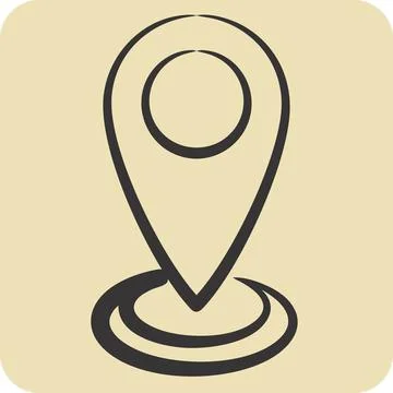 Icon Current Location. related to Location symbol. hand drawn style. design.. Stock Illustration