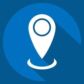 Icon Current Location. related to Location symbol. long shadow style. desig.. Stock Illustration
