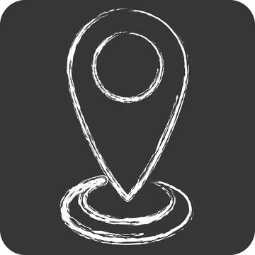 Icon Current Location. related to Location symbol. chalk Style. design editab Stock Illustration