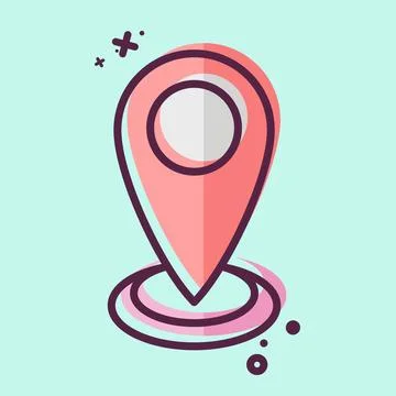 Icon Current Location. related to Location symbol. MBE style. design editable Stock Illustration