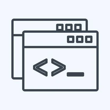 Icon Custom Coding. suitable for Programming symbol. line style. simple desig Stock-Illustration