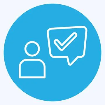 Icon Customer Experience. related to Speech symbol. blue eyes style. design.. Stock Illustration