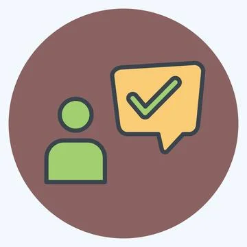 Icon Customer Experience. related to Speech symbol. color mate style. desig.. Stock Illustration