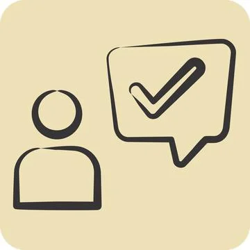 Icon Customer Experience. related to Speech symbol. hand drawn style. desig.. Stock Illustration