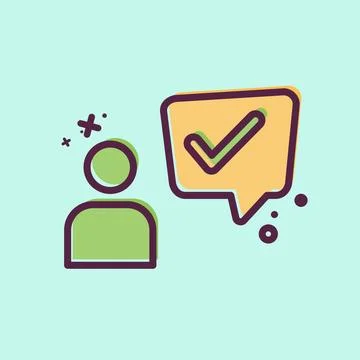 Icon Customer Experience. related to Speech symbol. MBE style. design editabl Stock Illustration