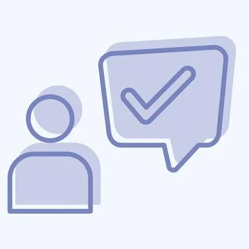 Icon Customer Experience. related to Speech symbol. two tone style. design .. Stock Illustration
