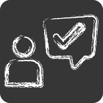 Icon Customer Experience. related to Speech symbol. chalk Style. design edi.. Stock Illustration