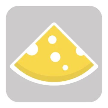 Icon of cut cheese piece Stock Illustration