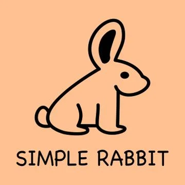Icon of a cute rabbit. Stock Illustration