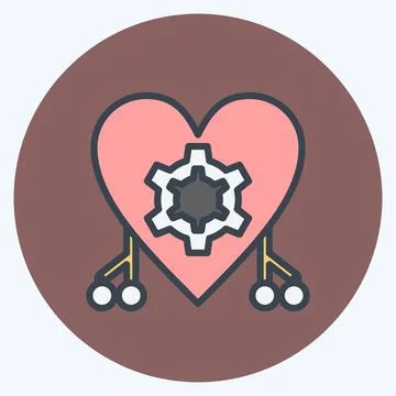 Icon Cybernetics. suitable for data analytics symbol. color mate style. simpl Illustrazione stock