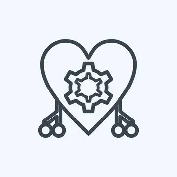 Icon Cybernetics. suitable for data analytics symbol. line style. simple desi Ilustración de archivo