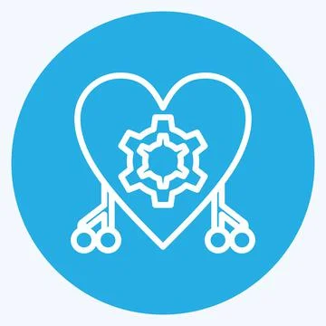 Icon Cybernetics. suitable for data analytics symbol. blue eyes style. simple Ilustración de archivo