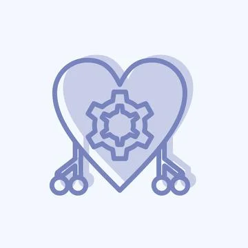 Icon Cybernetics. suitable for data analytics symbol. two tone style. simple  스톡 일러스트