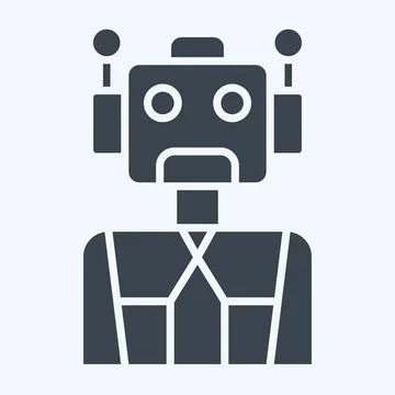 Icon Cyborg. related to Future Technology symbol. glyph style. simple desig.. Stock Illustration
