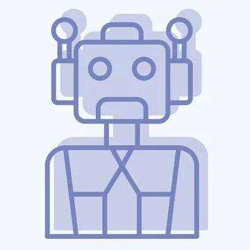 Icon Cyborg. related to Future Technology symbol. two tone style. simple de.. Stock Illustration