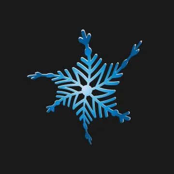 Icon of dancing Snowflake. New year, Christmas, winter holiday theme. 3d colored Stock Illustration