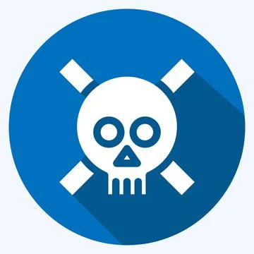 Icon Dangerous. suitable for Security symbol. long shadow style. simple desig Stock Illustration