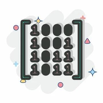 Icon Data Patterns. related to Machine Learning symbol. Comic Style. simple.. Illustrazione stock