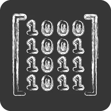 Icon Data Patterns. related to Machine Learning symbol. chalk Style. simple.. イラスト素材