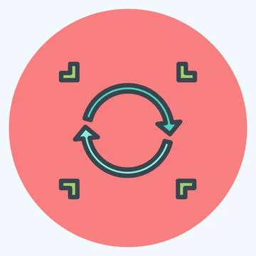 Icon Data Synchronization. suitable for data analytics symbol. color mate sty 스톡 일러스트