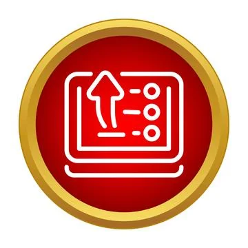 Icon of data upload on server screen Illustrazione stock