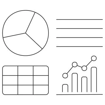 Icon of data visualization elements Illustrazione stock