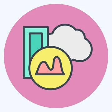 Icon Database Analysis. suitable for education symbol. color mate style. simp 스톡 일러스트