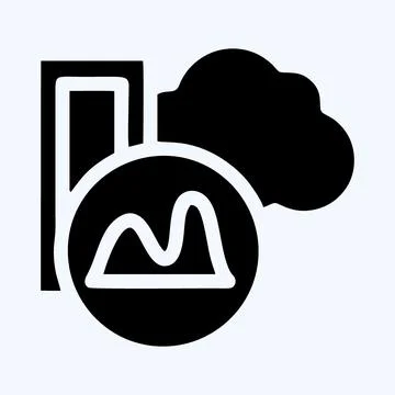 Icon Database Analysis. suitable for education symbol. glyph style. simple de Illustrazione stock