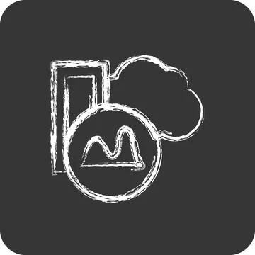 Icon Database Analysis. suitable for education symbol. chalk Style. simple .. 스톡 일러스트