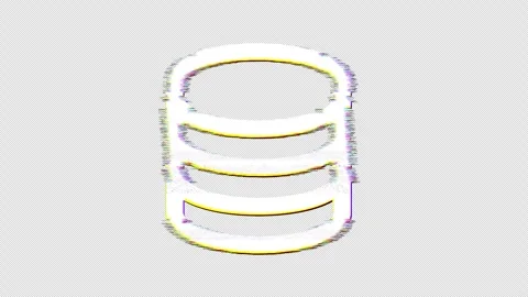 Icon database is distorted. Glitch. Noise, chromatic aberration, geometric Stock Footage 302621575