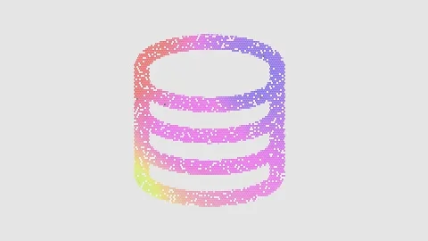 Icon database is made up of LED square shapes that shimmer and flicker. There Stock Footage 292212295