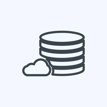Icon Database Management. suitable for IT Services symbol. line style. simple Stock Illustration