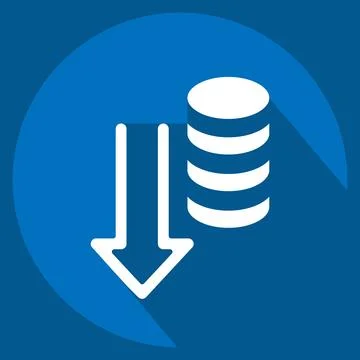 Icon Database. related to Download symbol. long shadow style. design editable Stock Illustration
