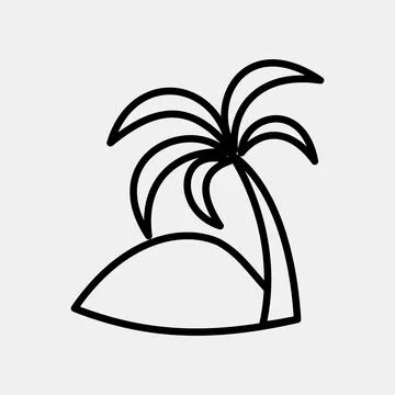 Icon date palm. Islamic elements of Ramadhan, Eid Al Fitr, Eid Al Adha. Ico.. Illustrazione stock