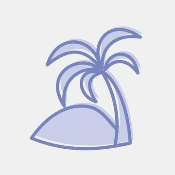 Icon date palm. Islamic elements of Ramadhan, Eid Al Fitr, Eid Al Adha. Ico.. Illustrazione stock