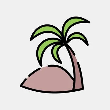 Icon date palm. Islamic elements of Ramadhan, Eid Al Fitr, Eid Al Adha. Ico.. Stock Illustration