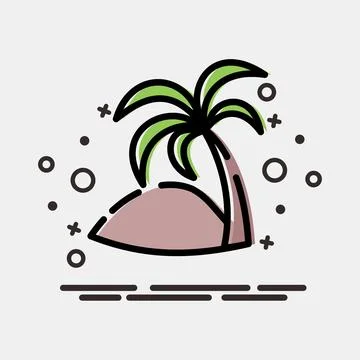 Icon date palm. Islamic elements of Ramadhan, Eid Al Fitr, Eid Al Adha. Ico.. Illustrazione stock