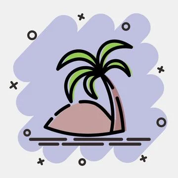 Icon date palm. Islamic elements of Ramadhan, Eid Al Fitr, Eid Al Adha. Ico.. Stock Illustration