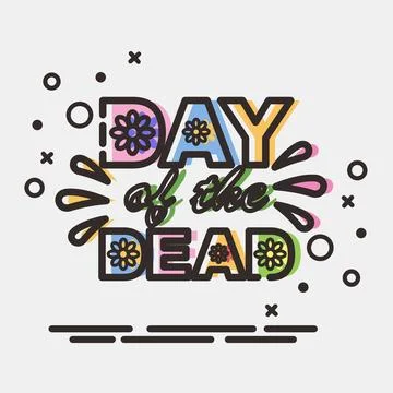 Icon day of the dead. Day of the dead celebration elements. Icons in MBE st.. Stock Illustration