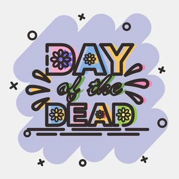 Icon day of the dead. Day of the dead celebration elements. Icons in comic .. 스톡 일러스트