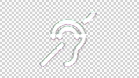 Icon deaf is distorted. Glitch. Noise, chromatic aberration, geometric Stock-Illustration