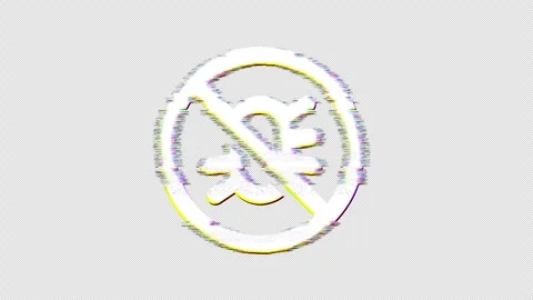 Icon debug is distorted. Glitch. Noise, chromatic aberration, geometric Stock Footage 305980264