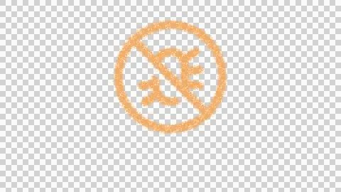 Icon debug is made of yellow grains of sand. Some grains of sand fall down. 스톡 일러스트