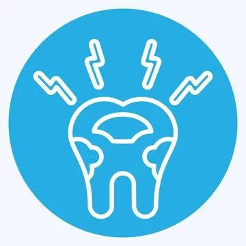 Icon Decayed Tooth. related to Dentist symbol. blue eyes style. simple desi.. Stock Illustration