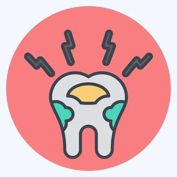 Icon Decayed Tooth. related to Dentist symbol. color mate style. simple des.. Stock Illustration