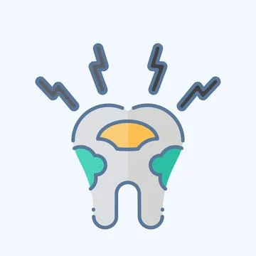 Icon Decayed Tooth. related to Dentist symbol. doodle style. simple design .. Stock Illustration