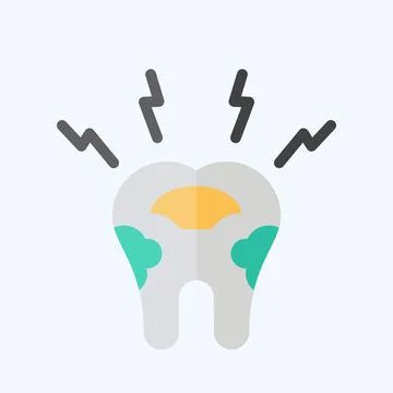 Icon Decayed Tooth. related to Dentist symbol. flat style. simple design ed.. Stock Illustration