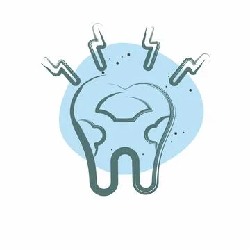 Icon Decayed Tooth. related to Dentist symbol. Color Spot Style. simple des.. Stock Illustration