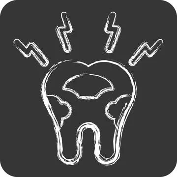 Icon Decayed Tooth. related to Dentist symbol. chalk Style. simple design e.. Stock Illustration