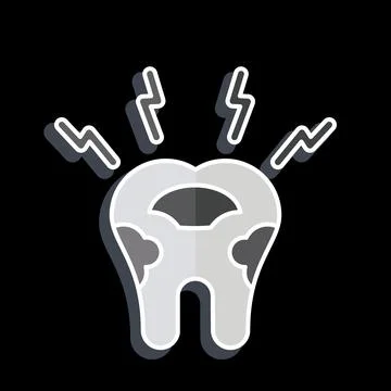 Icon Decayed Tooth. related to Dentist symbol. glossy style. simple design .. Stock Illustration